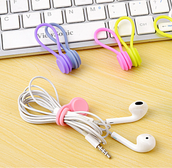 Desk Cable Organizer - 3pcs Magnetic charging cable organizer for
