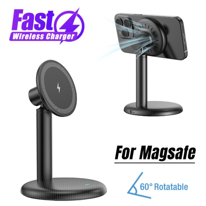 Desk Cable Organizer - Desktop Magnetic Phone Stand Fast Wireless