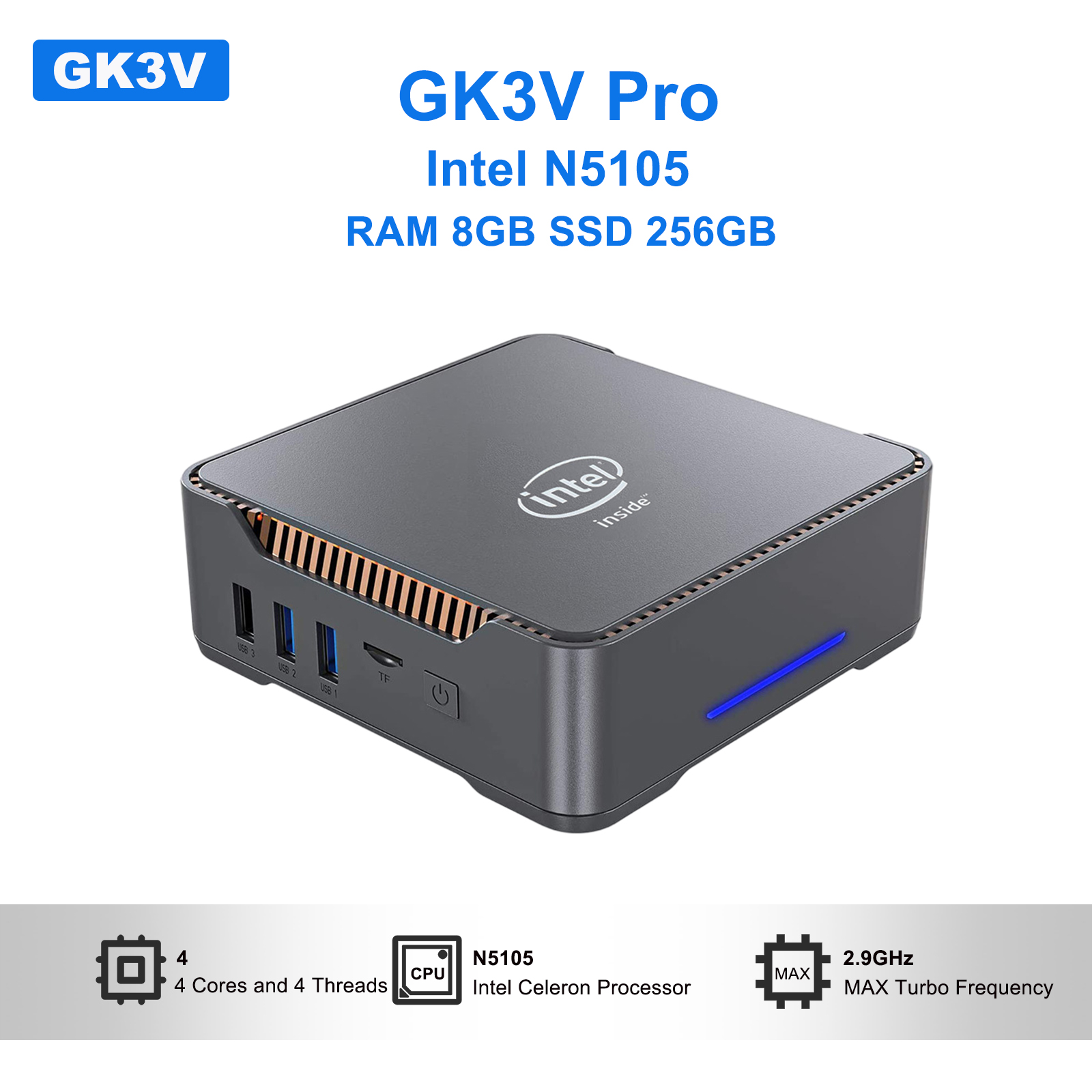 Pc Gaming Setup - GK3V Pro mini pc Intel N5105