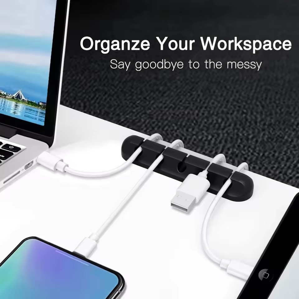 Silicone USB Cable Organizer U - Desk Cable Organizer 评论和价格