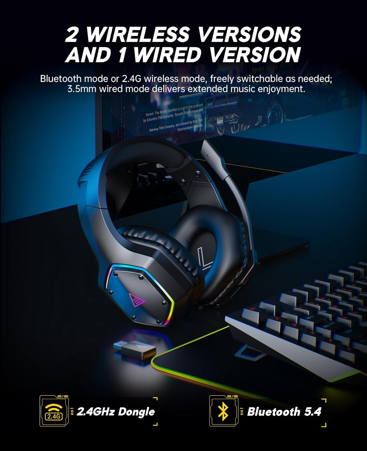 2.4GHz Wireless Gaming Headset - Pc Gaming Gaming 评论和价格