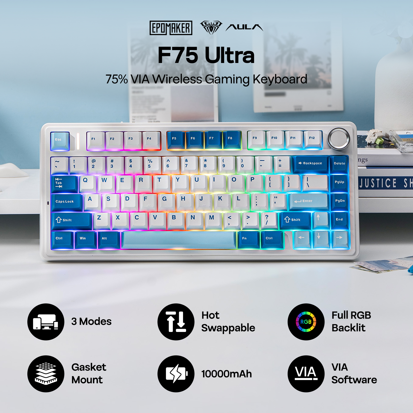 EPOMAKER x AULA F75 Ultra 75%  - Pc Gaming Qwerty 评论和价格