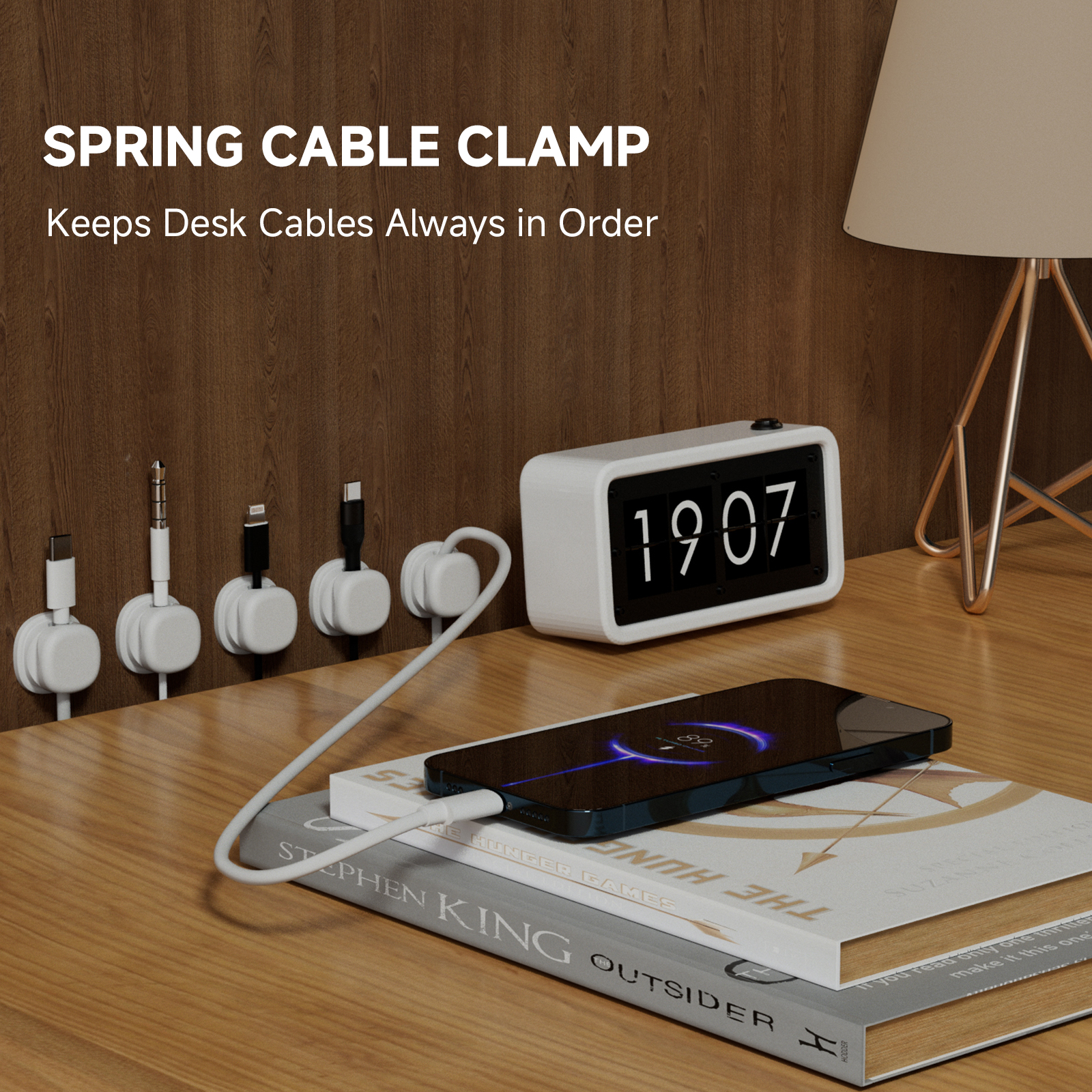 3 transparent color magnetic c - Desk Cable Organizer 评论和价格