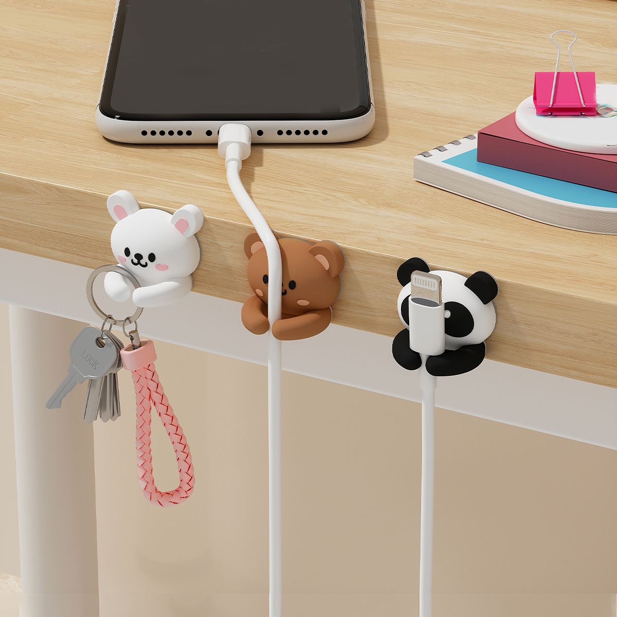 2/3pcs Cute Cartoon Desktop Ca - Desk Cable Organizer 评论和价格