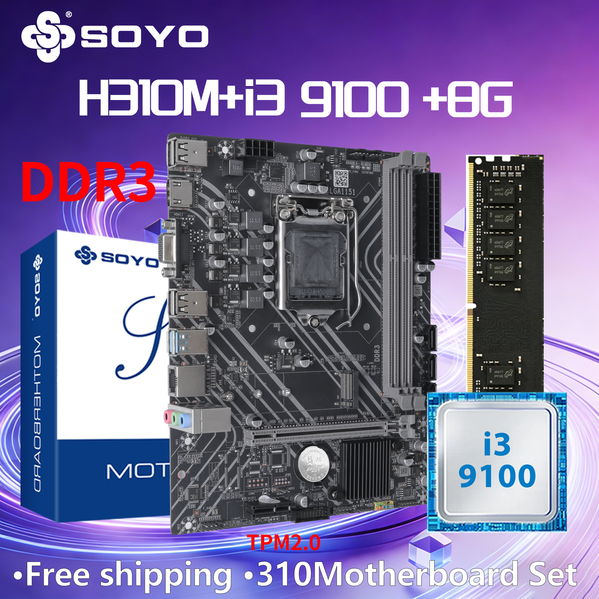SOYO H310M DDR3 Motherboard i3 - Pc Gaming I3 评论和价格