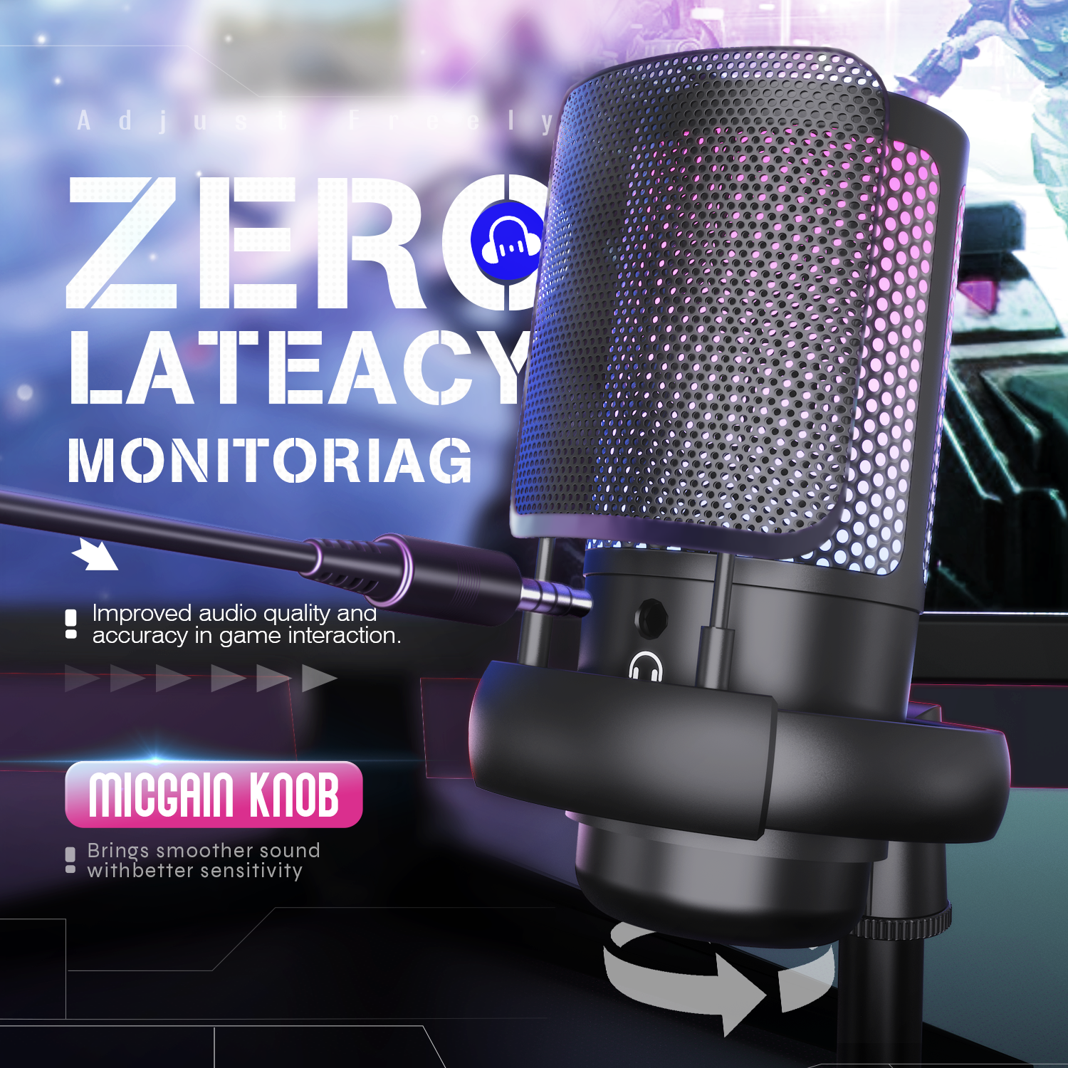 RGB USB Gaming Microphone for  - Pc Gaming Discord 评论和价格