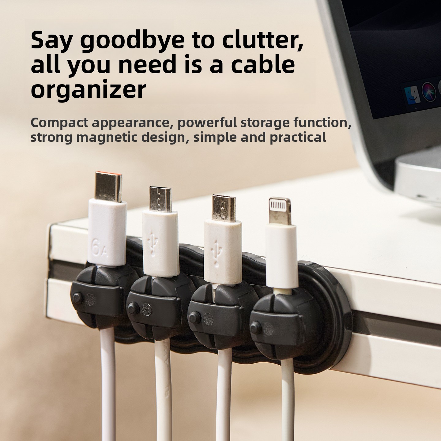 Magnetic Self-adhesive Cable O - Desk Cable Organizer 评论和价格