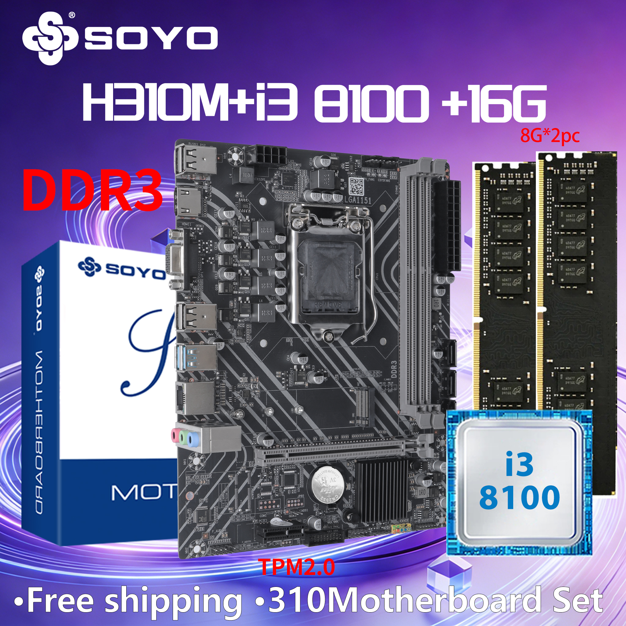 SOYO H310M DDR3 Motherboard i3 - Pc Gaming I3 评论和价格