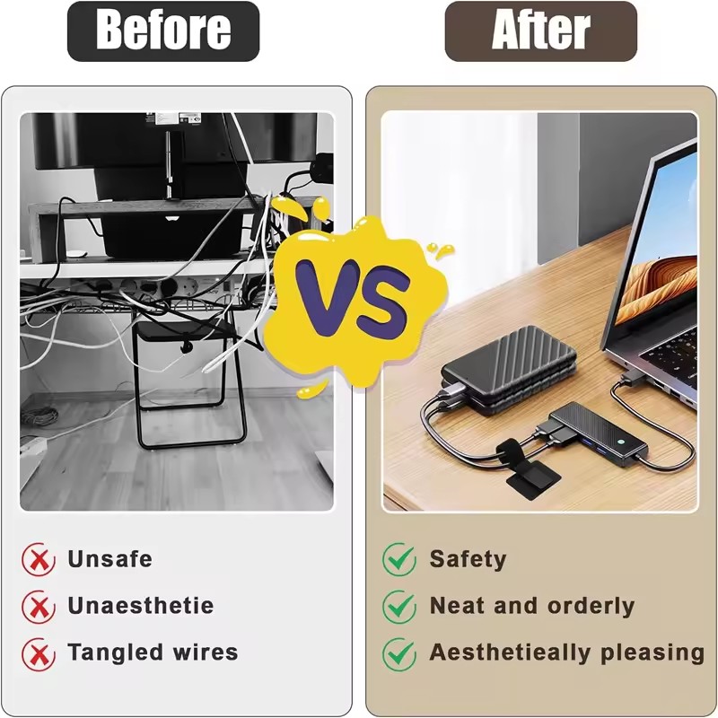 Adhesive Under Desk Cable Ties - Desk Cable Organizer 评论和价格