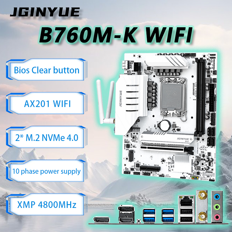 JGINYUE B760M-K WIFI motherboa - Pc Gaming I3 评论和价格
