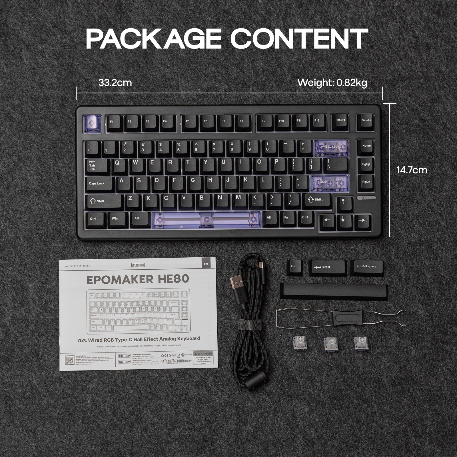 EPOMAKER HE80 Custom 75 US QWE - Pc Gaming Qwerty 评论和价格