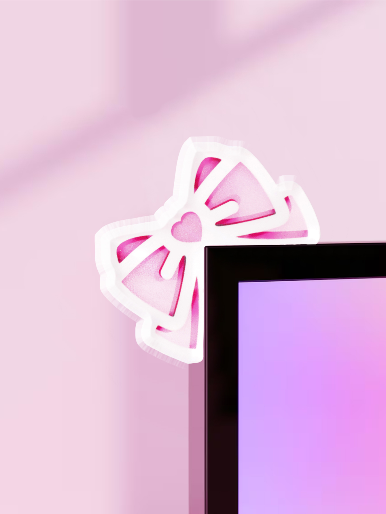 Kawaii Bow Monitor Decor Pink  - Pc Gaming Setup 评论和价格